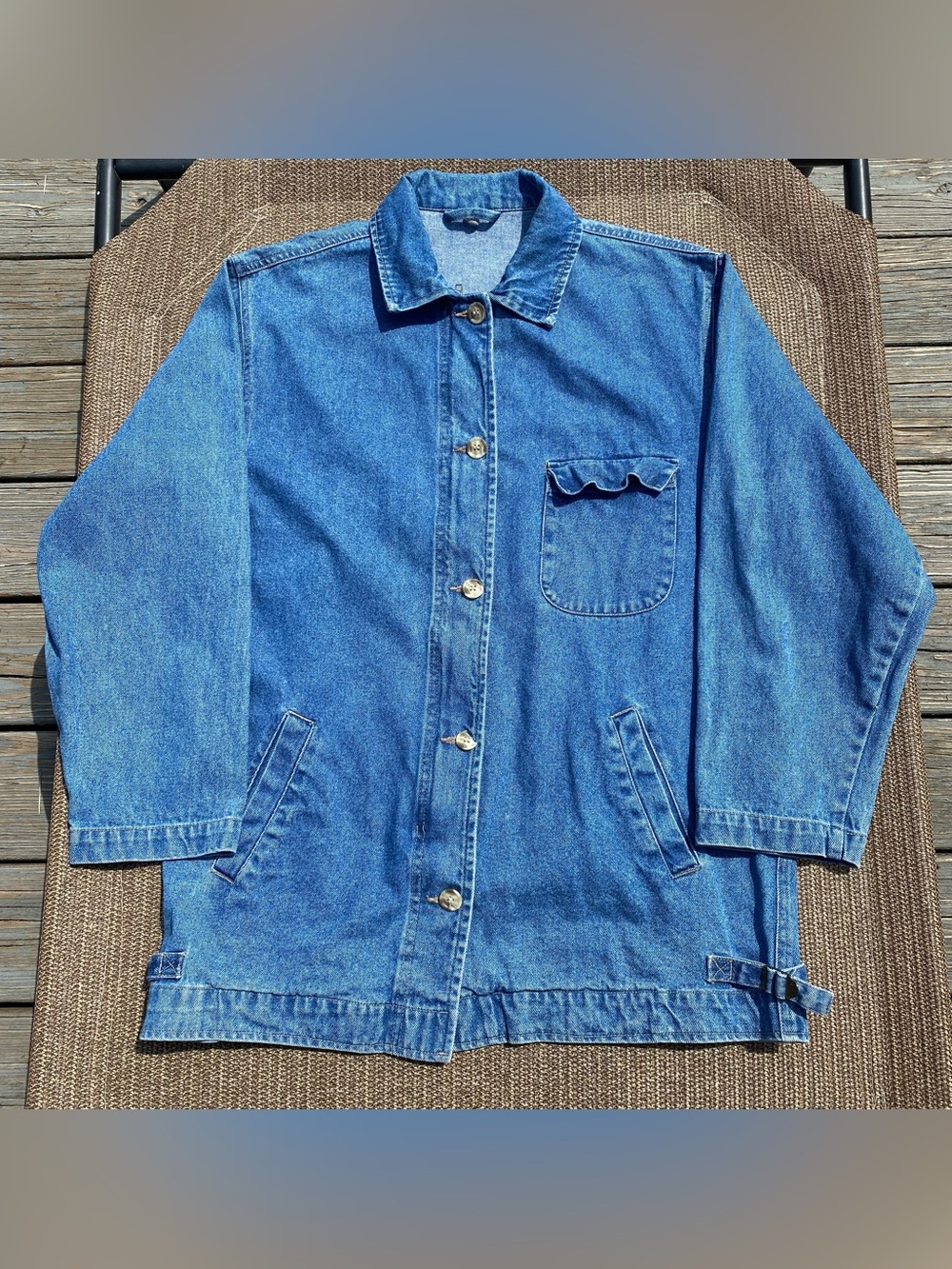 Vintage 90s Blue Denim Chore Utility Jacket M/L